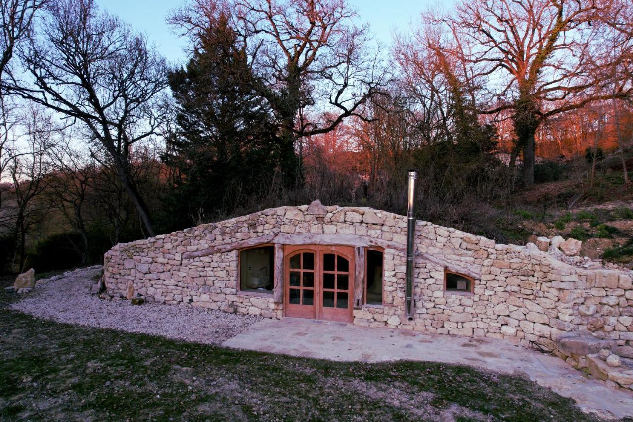 Maison Terre Les Cabanes De Fallot - Sauna Bain-Froid Piscine Naturelle L'isle-Bouzon Bagian luar foto