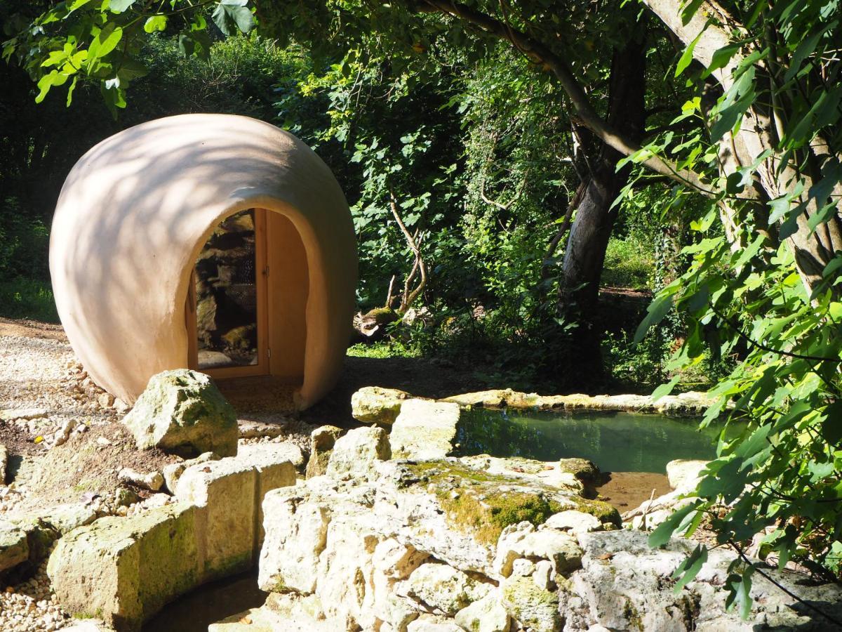 Maison Terre Les Cabanes De Fallot - Sauna Bain-Froid Piscine Naturelle L'isle-Bouzon Bagian luar foto